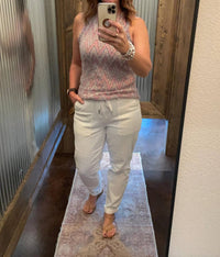 Judy Blue - High Waist Garment Dyed Cuffed Jogger Pants