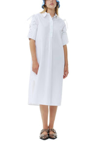 Ganni - Cotton Poplin Oversized Shirt Dress