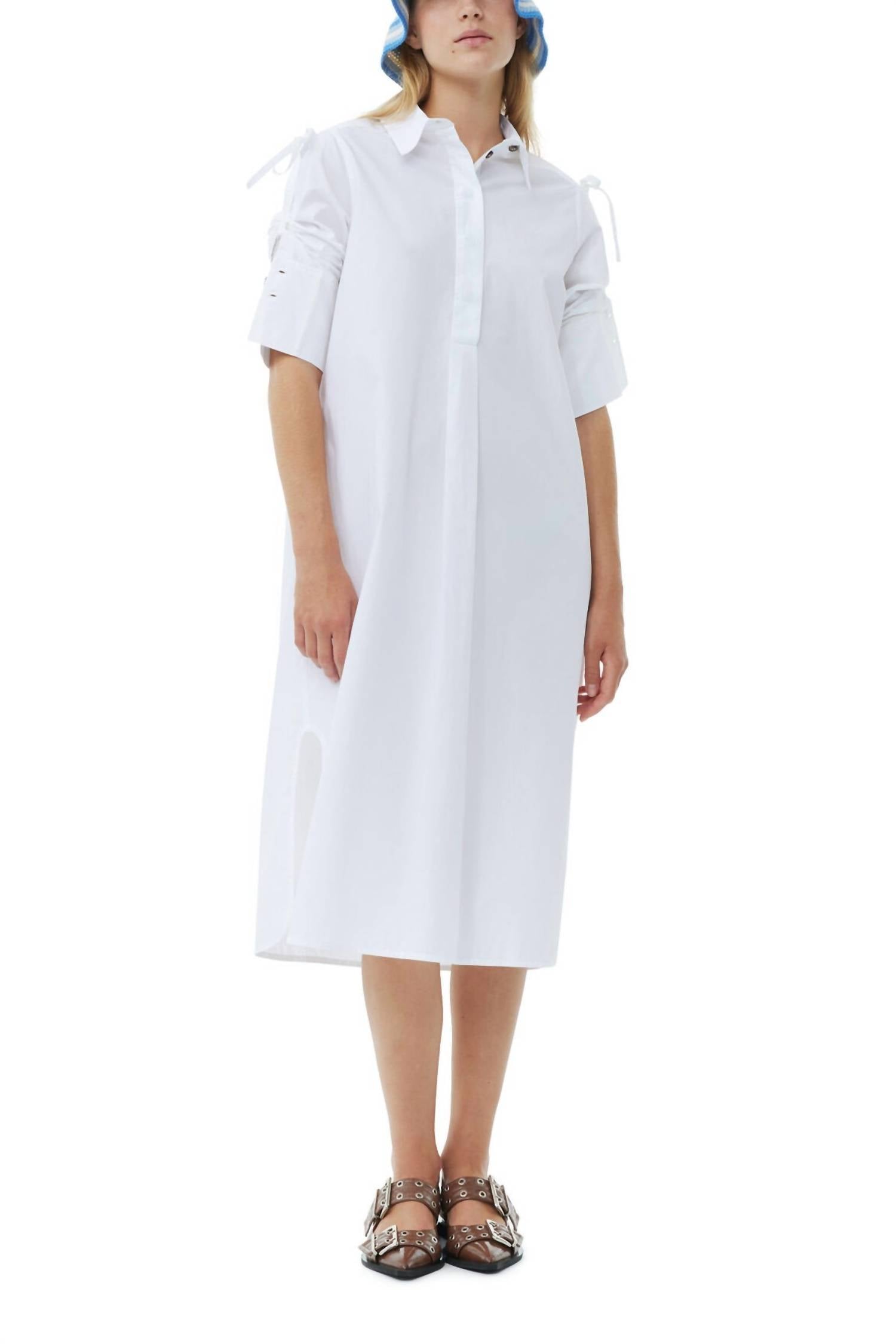Ganni - Cotton Poplin Oversized Shirt Dress