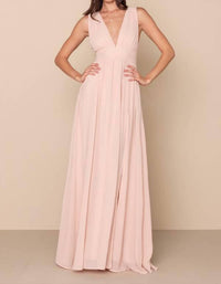 Lulus - Heavenly Hues Chiffon Pleated Maxi Dress