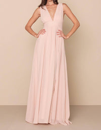Lulus - Women's Heavenly Hues Chiffon Pleated Maxi Dress