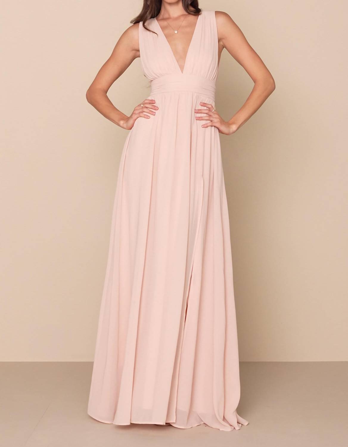 Lulus - Women's Heavenly Hues Chiffon Pleated Maxi Dress