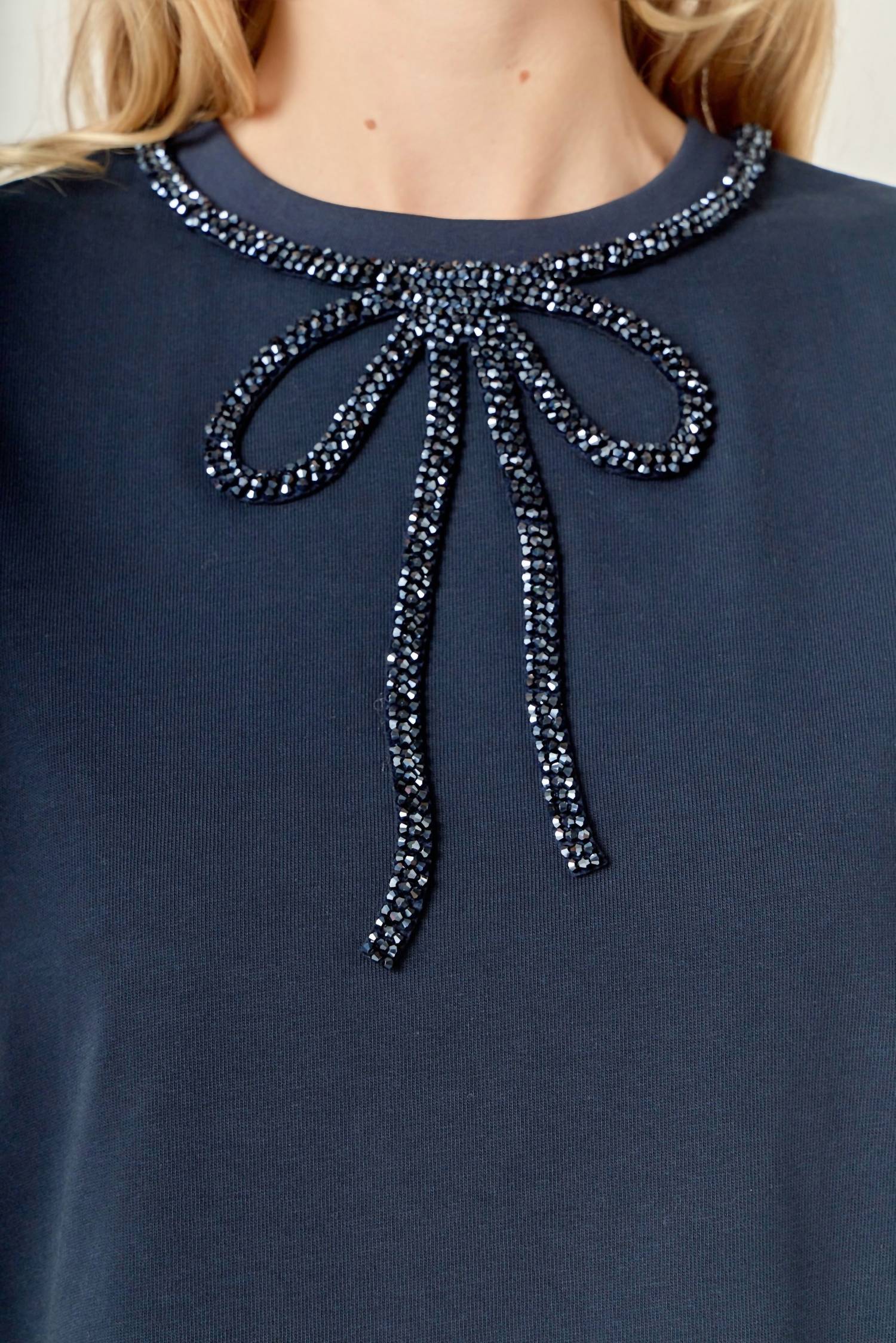 English Factory - Eve Beaded Bow Tee