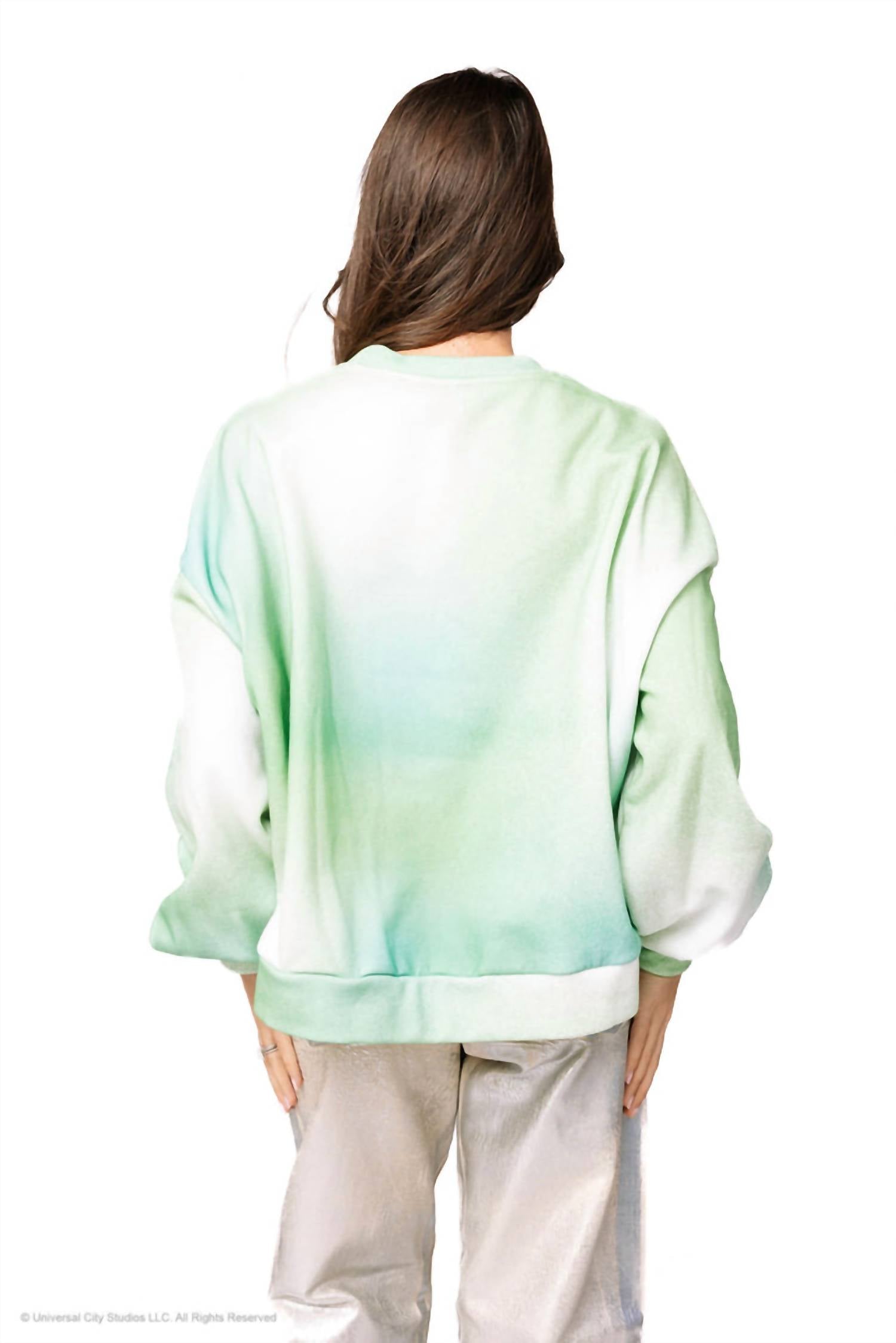 QUEEN OF SPARKLES Defy Gravity Sweatshirt in misty green - women's top - detail view