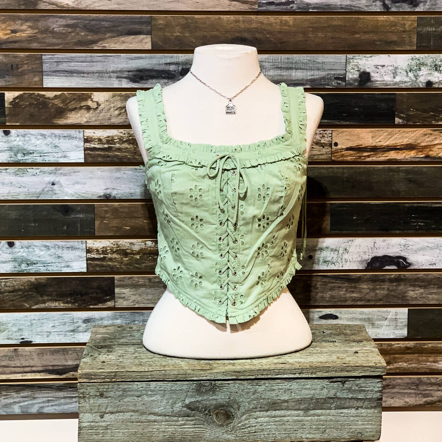 Rock & Roll Denim - Women's Corset Style Eyelet Top