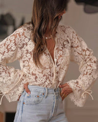Rosa Clothing - Boho Lace Floral Sheer Blouse