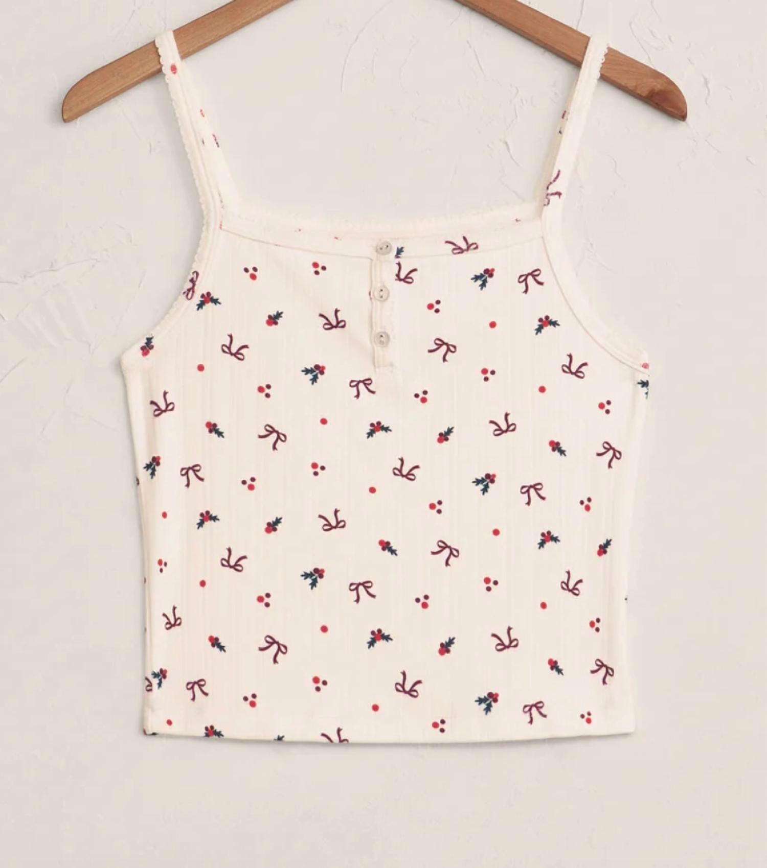 Z Supply Cameron Holly Cami in white - women's sleepwear - alternate view