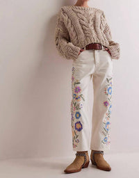 Free People - WILLOW FLORAL EMBROIDERED JEAN