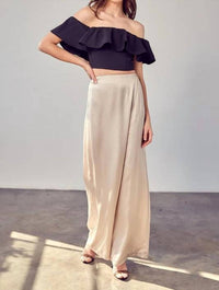 Do+Be - Open Shoulder Ruffle Crop Top