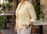 Made in Italy The Bella Buttercup Shirt in italy the bella buttercup shirt in yellow - women's shirt - alternate view