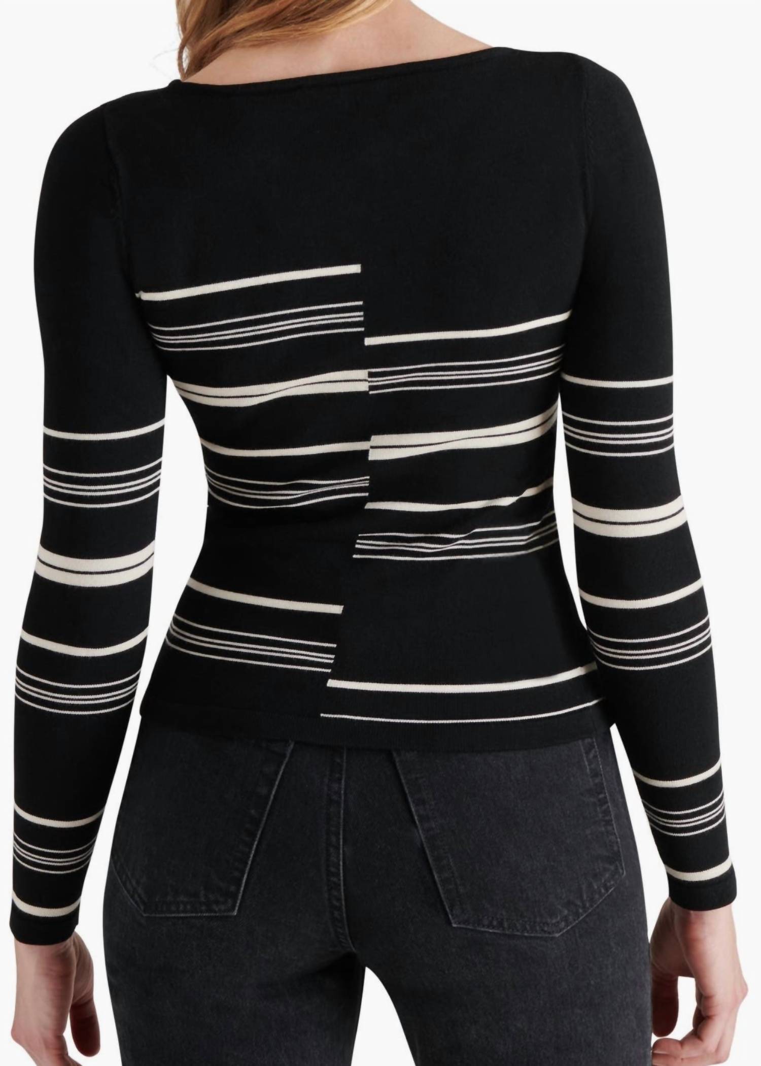 STEVE MADDEN Joanne Skimming Knit Sweater in black - women's sweater - alternate view
