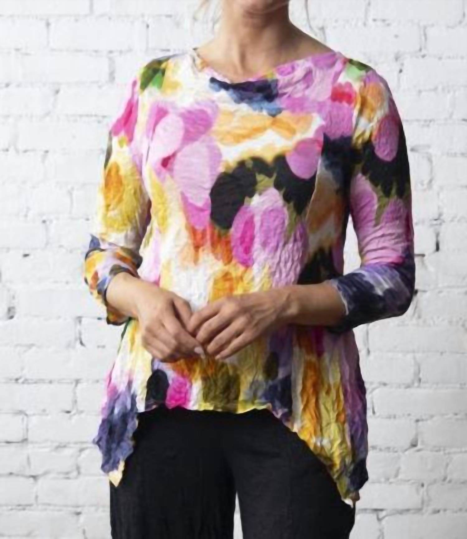 Olivia By Habitat - Tissue Crinkle Drape Collar Tunic