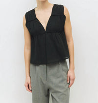 Mod Ref - Gathered Neck Sleeveless Top