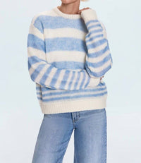 PISTOLA Moa Stripe Sweater in blue gradient - women's sweater - detail view