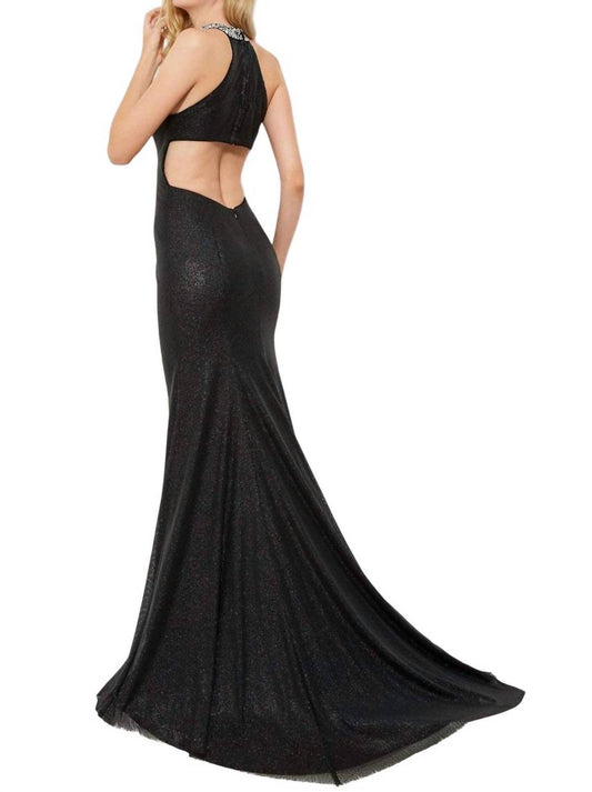 Angela & Alison - Sequin Halter Prom Dress