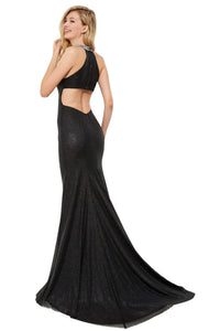Angela & Alison - Sequin Halter Prom Dress