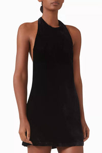 Reformation - Avielle Velvet Halter Mini Dress