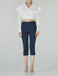 Maude Club - Rizo Collared Crop Blouse