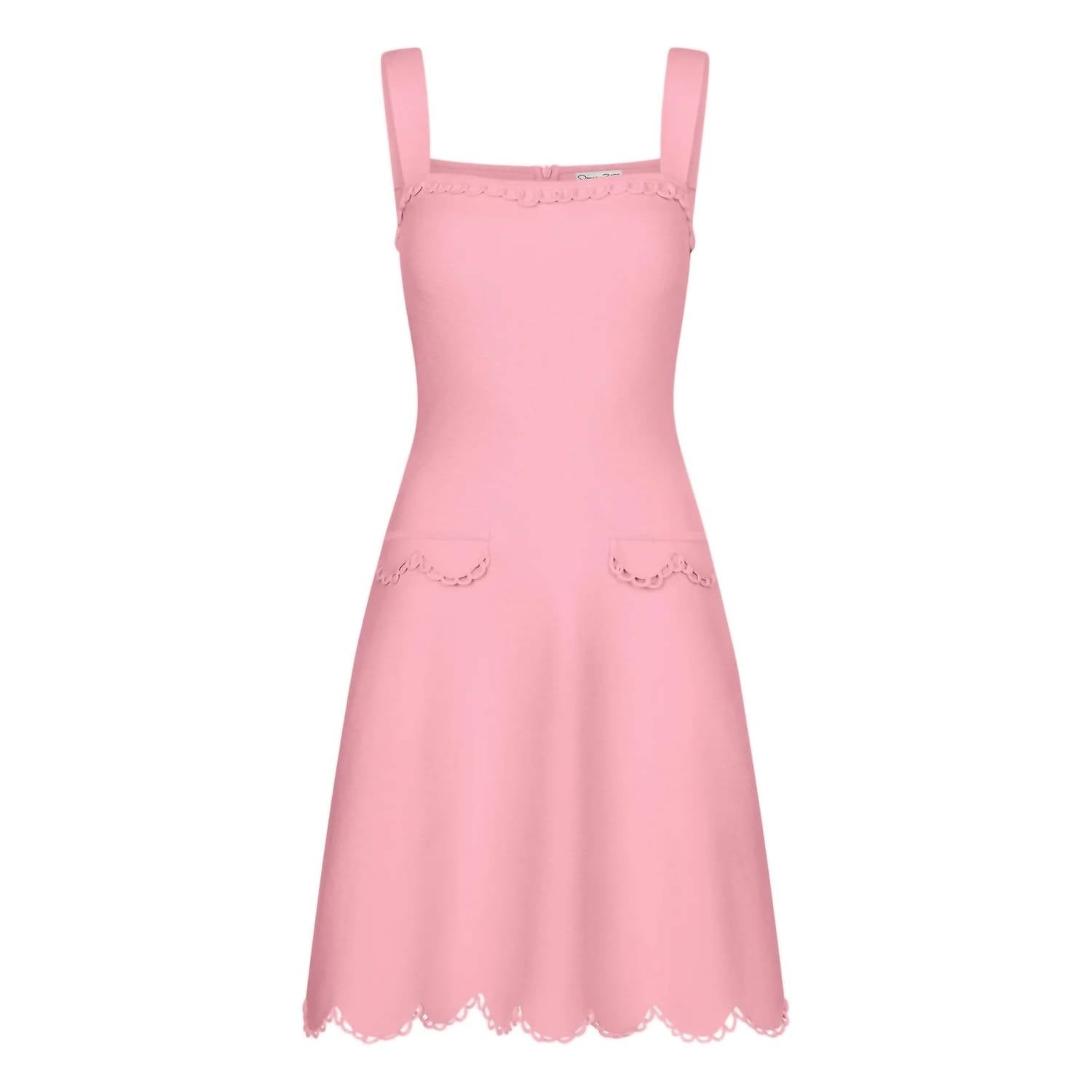 Oscar De La Renta - Sleeveless Scallop Knit Dress