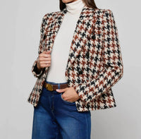 L'Agence - Marie Houndstooth Tweed Blazer