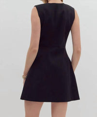 Entro - Alva Structured Button Sleeveless Mini Dress
