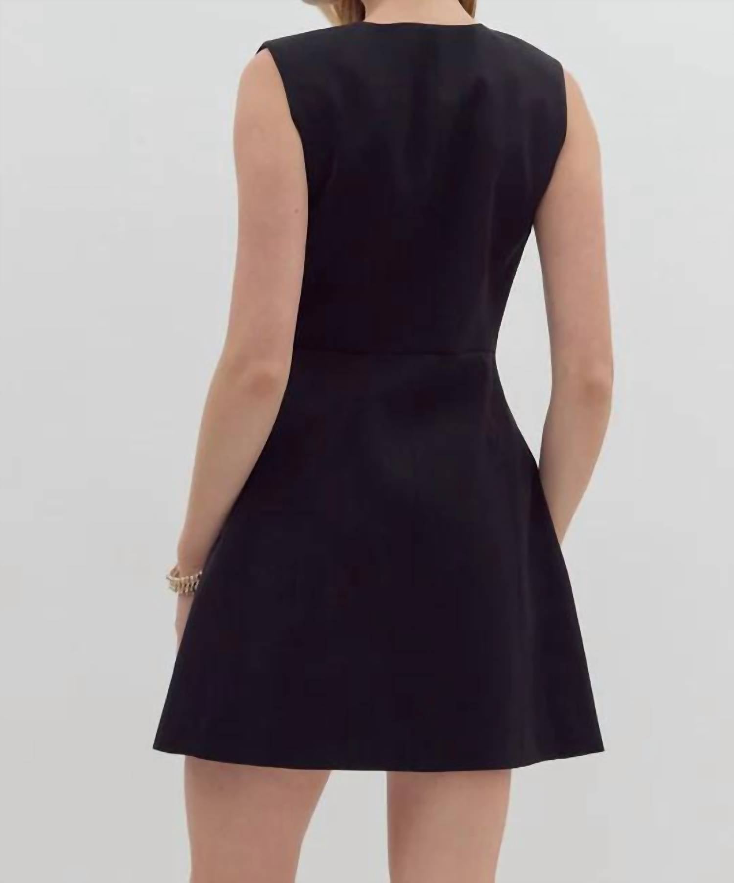 Entro - Alva Structured Button Sleeveless Mini Dress