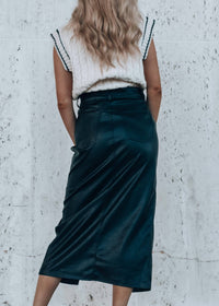 Mustard Seed Times Square Leather Midi Skirt in green - women's skirt - view 5