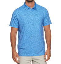 Flags & Anthem Mvp Polo Shirt in blue floral - men's shirt