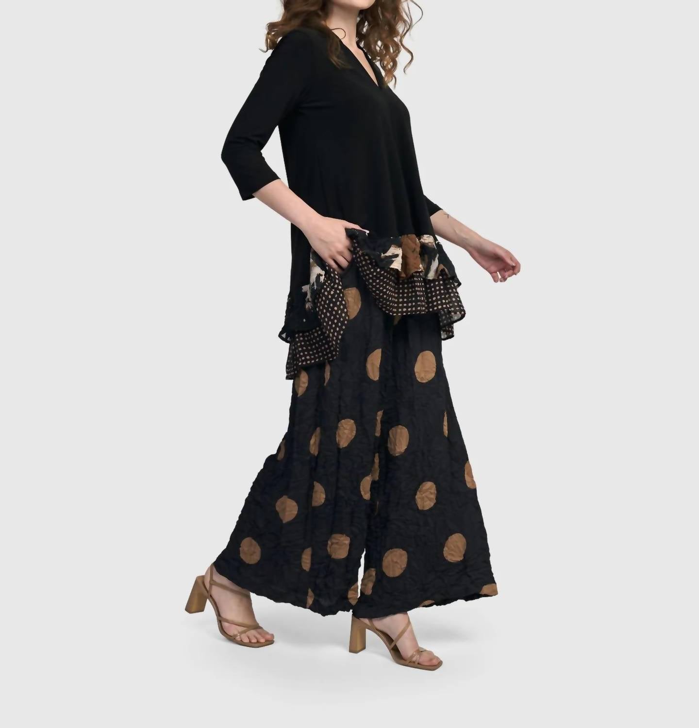ALEMBIKA Doppio Wide Leg Pants in circles - women's pants - view 5
