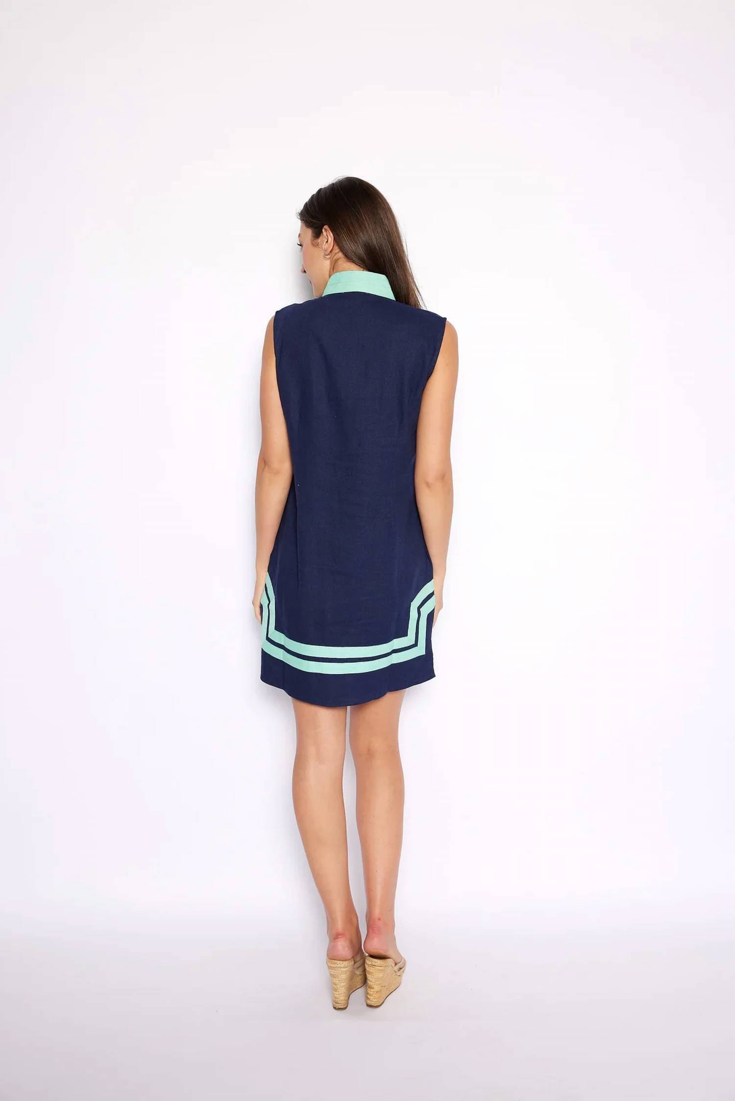 Sail To Sable - Navy Sleeveless Tunic Dress