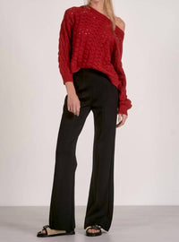 ELAN Wide Neck Sweater in red - women's sweater - view 4