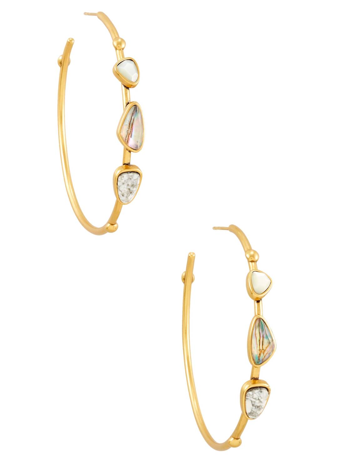 Kendra Scott Women's Ivy Hoop Vin Earrings in gold white mix - women's jewelry