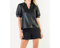 Thml - Puff Sleeve Leather Top