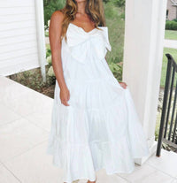 Mable - Bow Tiered Midi Dress