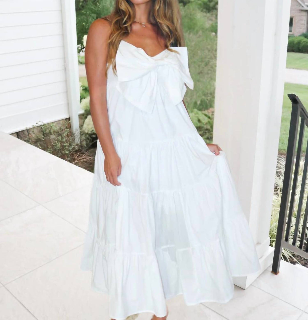 Mable - Bow Tiered Midi Dress