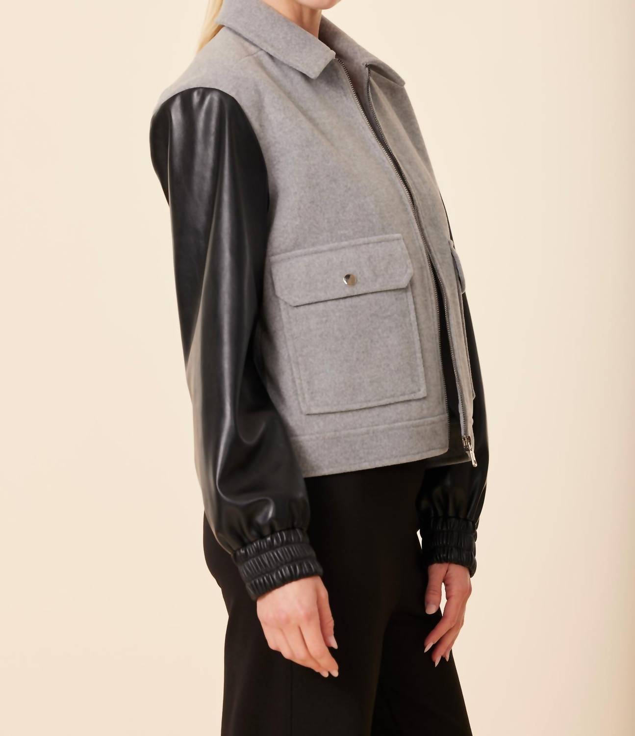 Dolce Cabo - Leather Sleeve Jacket