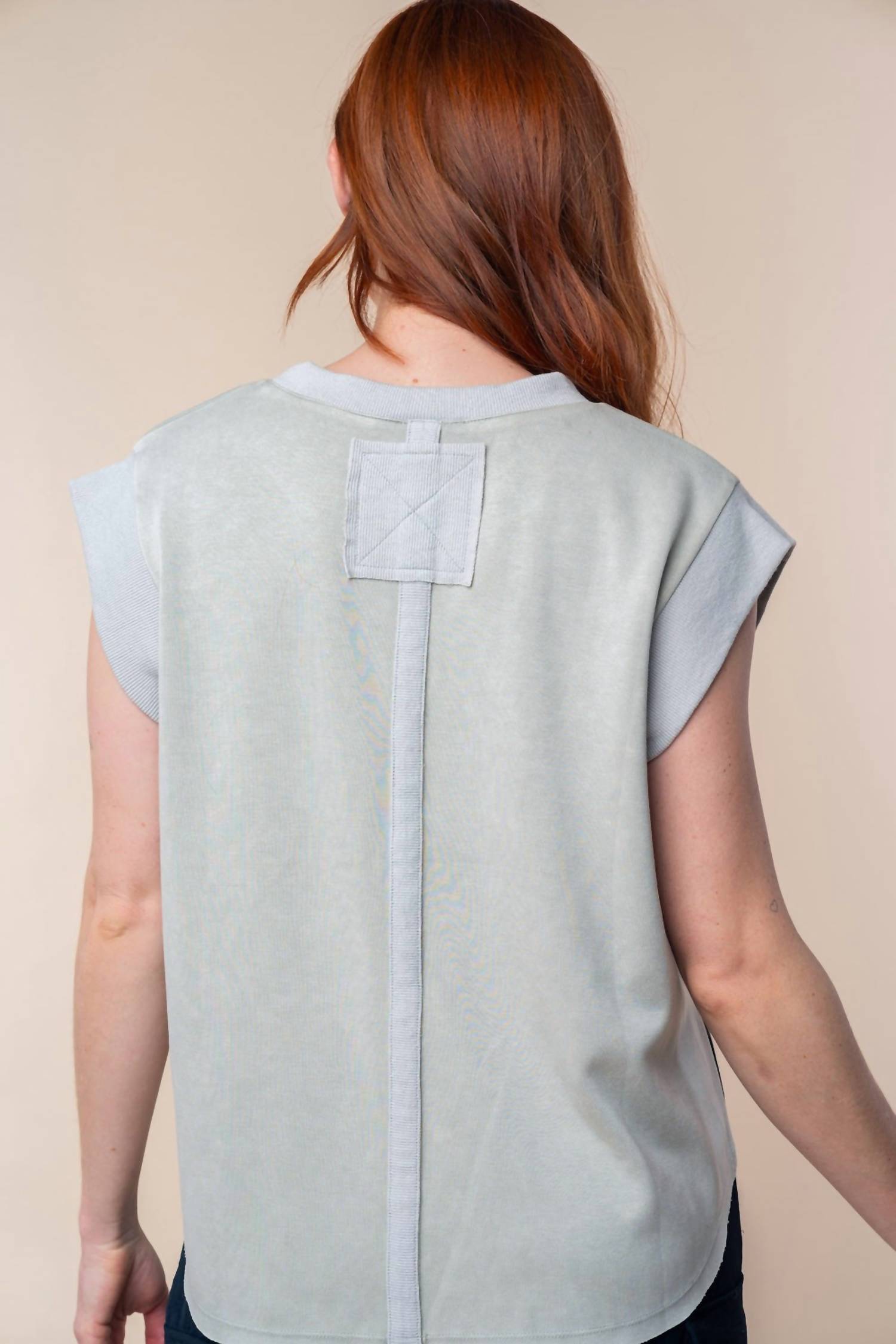 White Birch - Washed Scuba Top