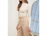 The Workshop - Mock Neck Long Sleeve Sweater Knit Top