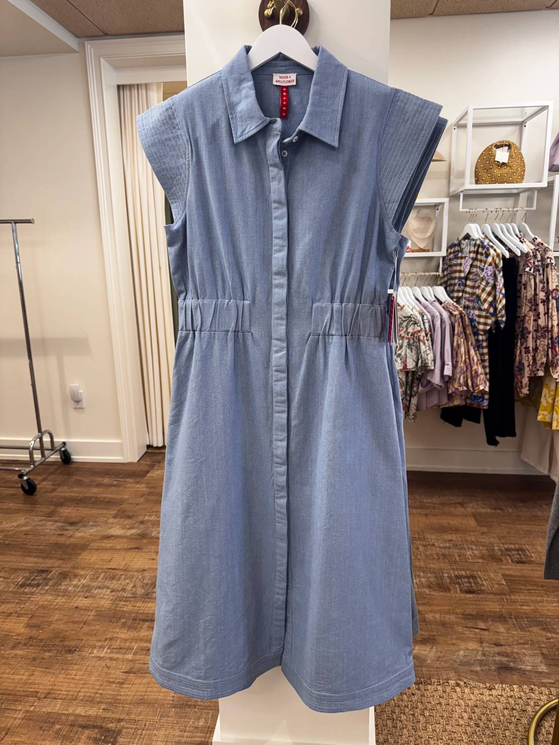 Never A Wallflower - Epaulet Mini Shirt Dress