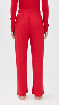 Z Supply Luxe Pointelle Pants in festive red 1 - women's pants - alternate view