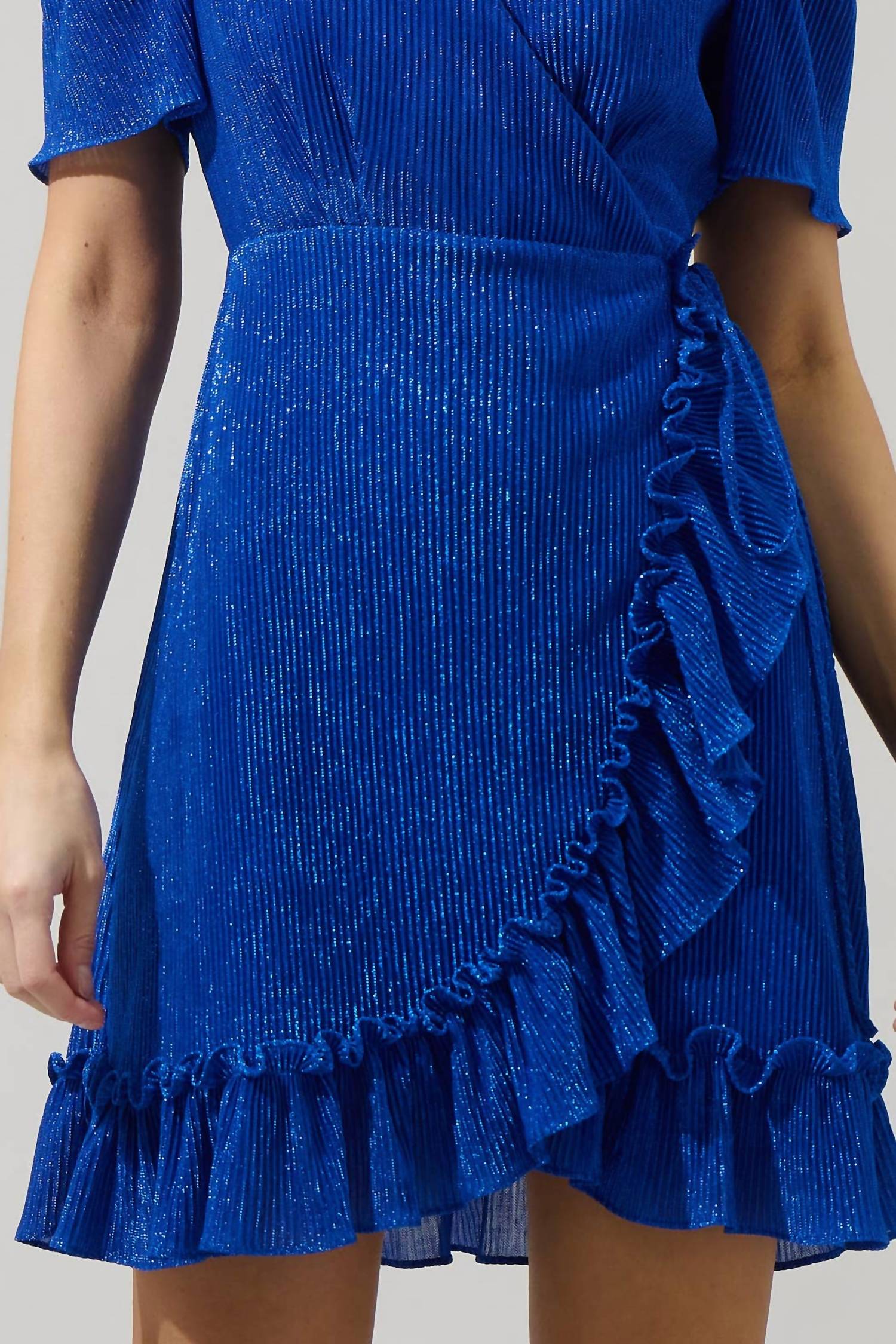 Sugarlips - Kira Marly Shimmer Daisie Wrap Mini Dress
