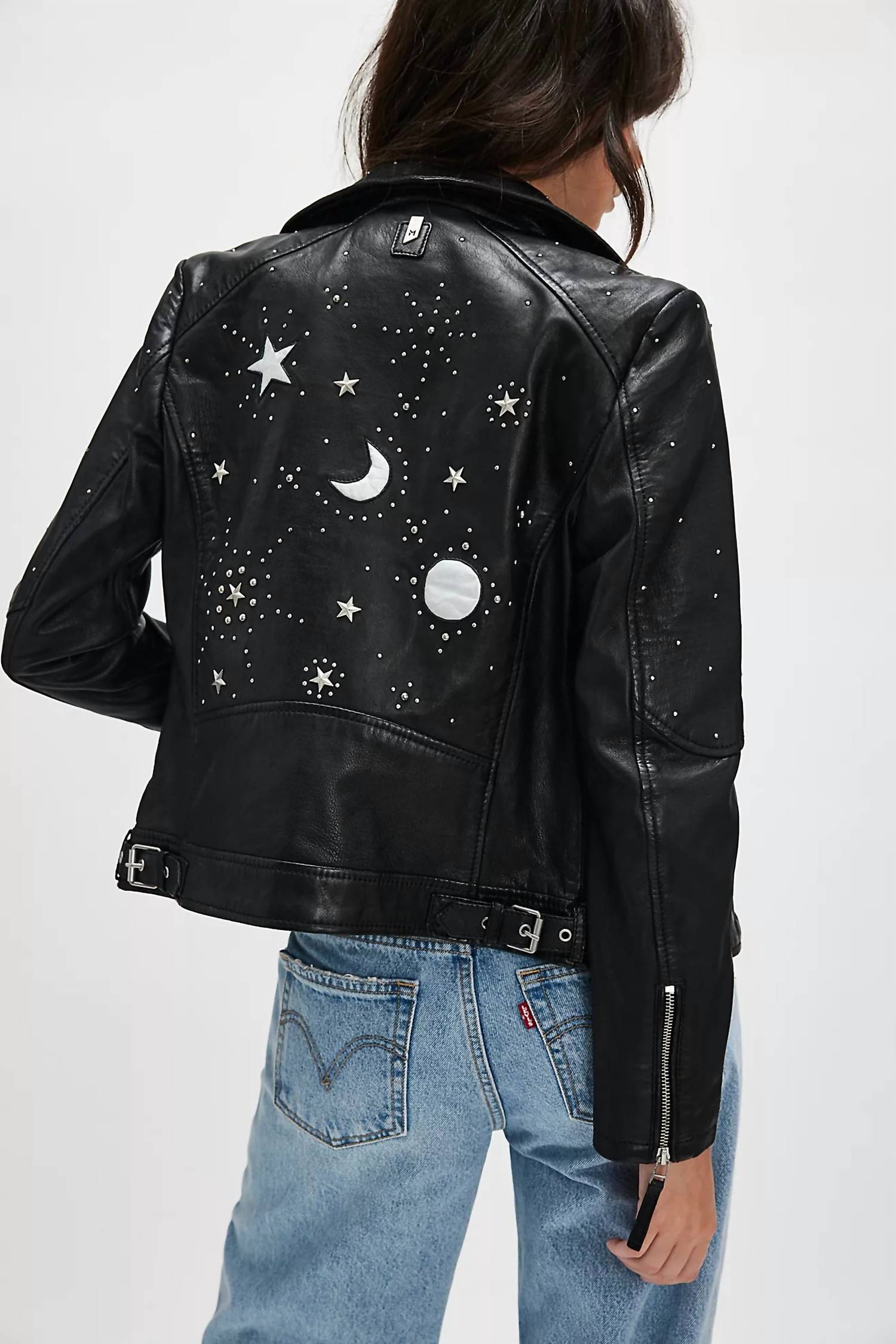 MAURITIUS Noelia Leather Jacket in black - women's jacket - detail view