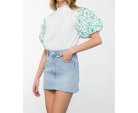 Thml - Embroidered Puff Sleeve Top