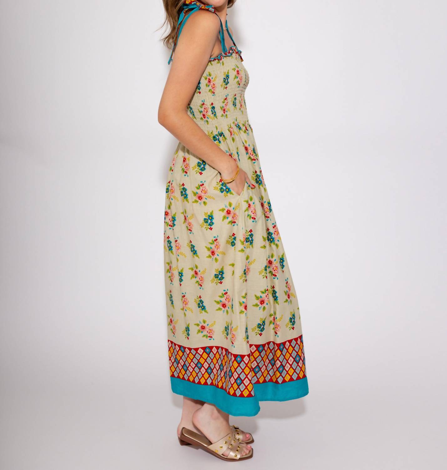Thml - Women's Blossom Breeze Smocked Midi Dress