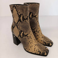 JIMMY CHOO Women's Bryelle 85 Snake Print Leather Ankle Boots in dijon - women's shoe - alternate view