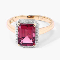 Diana M Jewels Women's Octagon Natural Rubellite Fashion Ring (2.75 Ct) - Signature in 14k yellow gold - women's jewelry