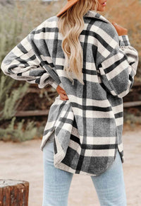 Lovesoft - Plaid Button Flannel Shirt Jacket