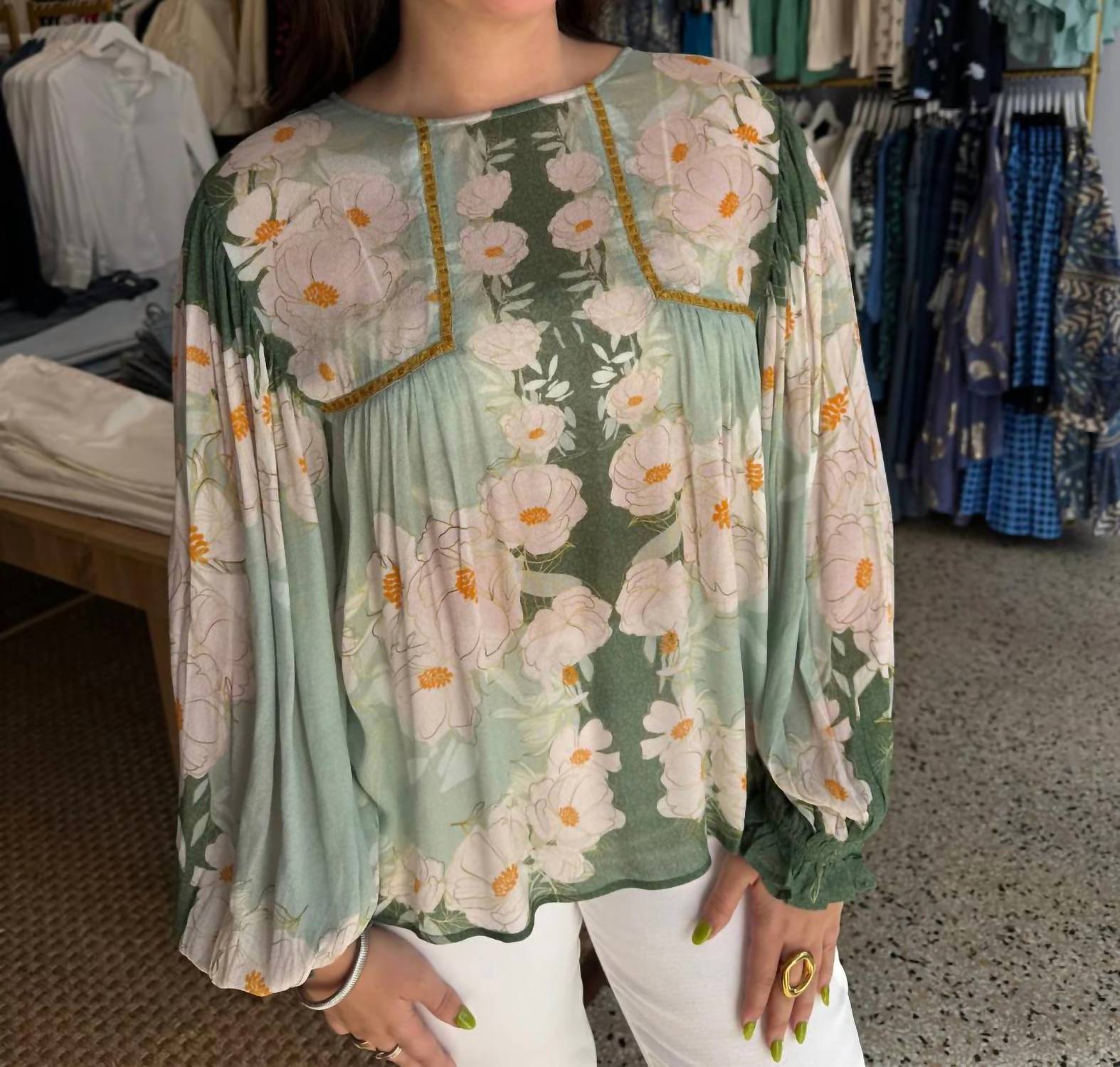 -Bl^Nk- - Tiara Volume Sleeves Top
