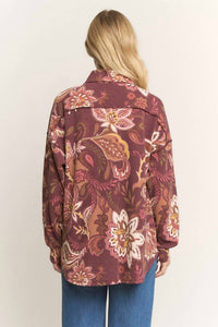 Heimish Usa - Paisley Button Down Shacket - Plus