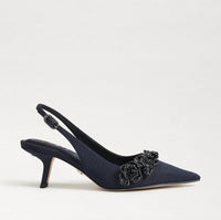 Sam Edelman - Women's Bianka Fabric Pointed Toe Slingback Kitten Heeled Pump